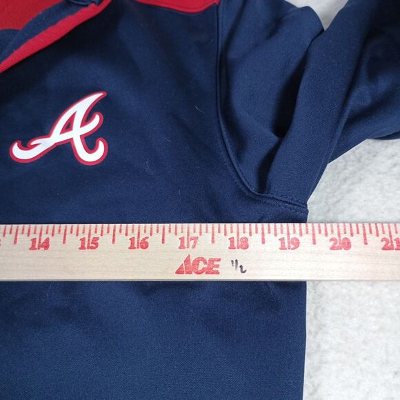 Vintage Atlanta Braves Blue & Red ¾-Zip Jacket – “A” Logo – Men’s Medium - Picture 6 of 8